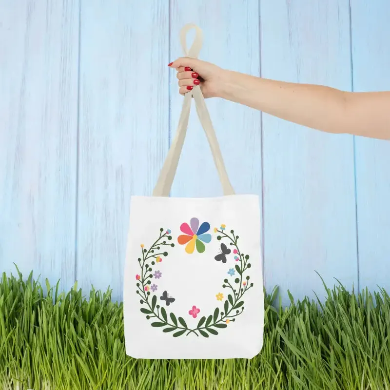 Magic Floral Aop Tote with Black Cotton Handles