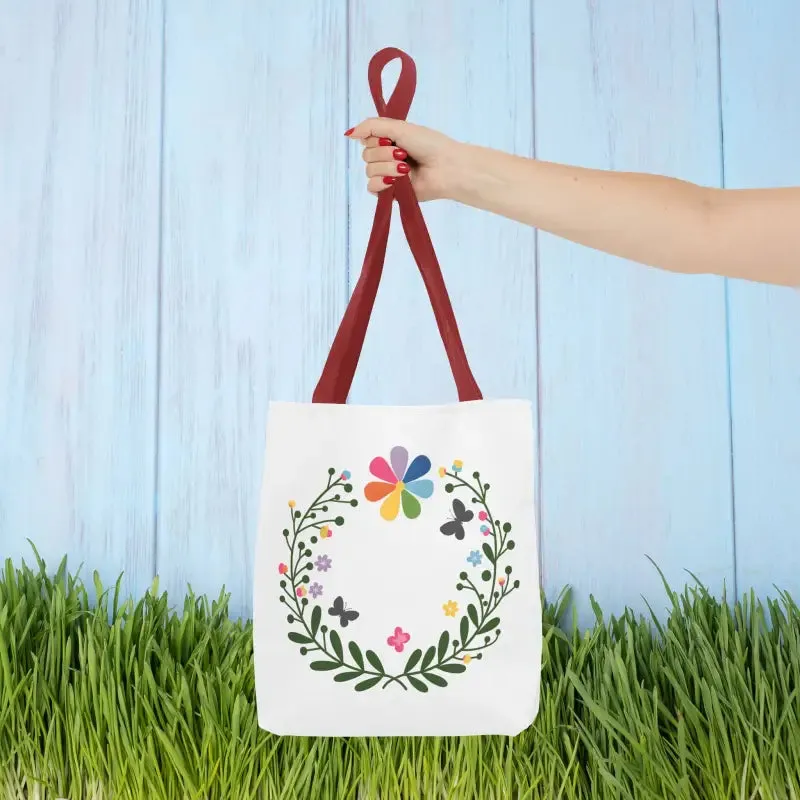 Magic Floral Aop Tote with Black Cotton Handles
