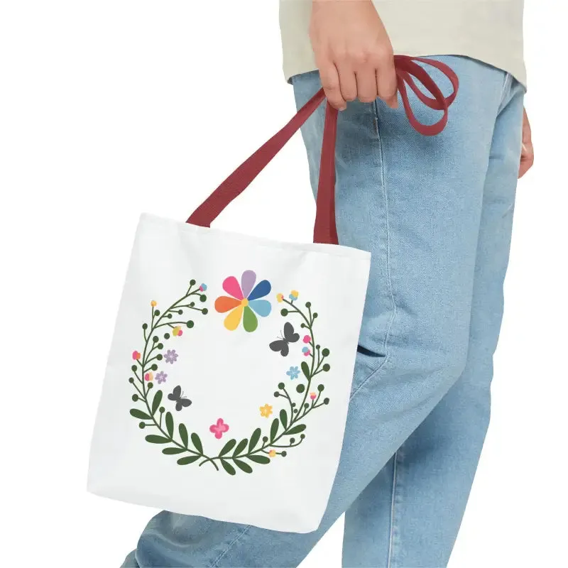 Magic Floral Aop Tote with Black Cotton Handles