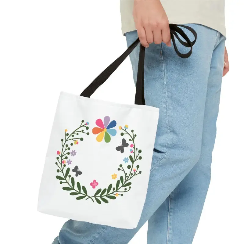 Magic Floral Aop Tote with Black Cotton Handles