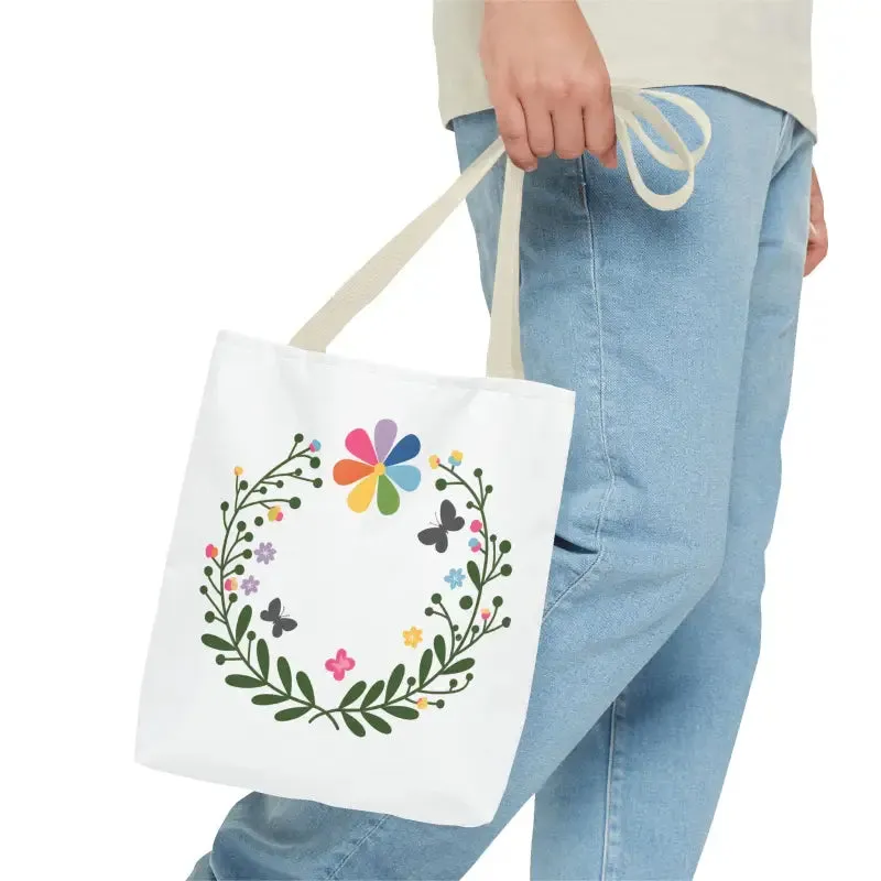 Magic Floral Aop Tote with Black Cotton Handles