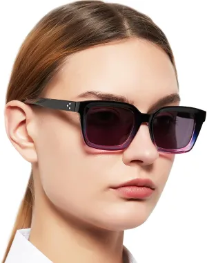 MARE AZZURO Bifocal Reading Sunglasses Women Trendy Large Square Readers Sunglasses 1.00 1.50 2.00 2.50 3.00 3.50 4.00 (Purple, 1.5)