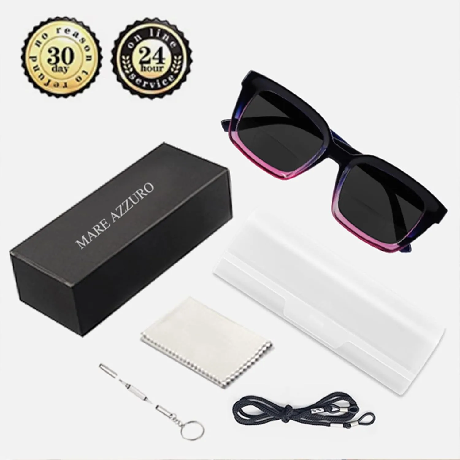 MARE AZZURO Bifocal Sunglasses Women Outdoor Reading Glasses Square Reader Sunglasses 1.00 1.50 2.00 2.50 3.00 3.50 4.00 (Purple, 1.0)