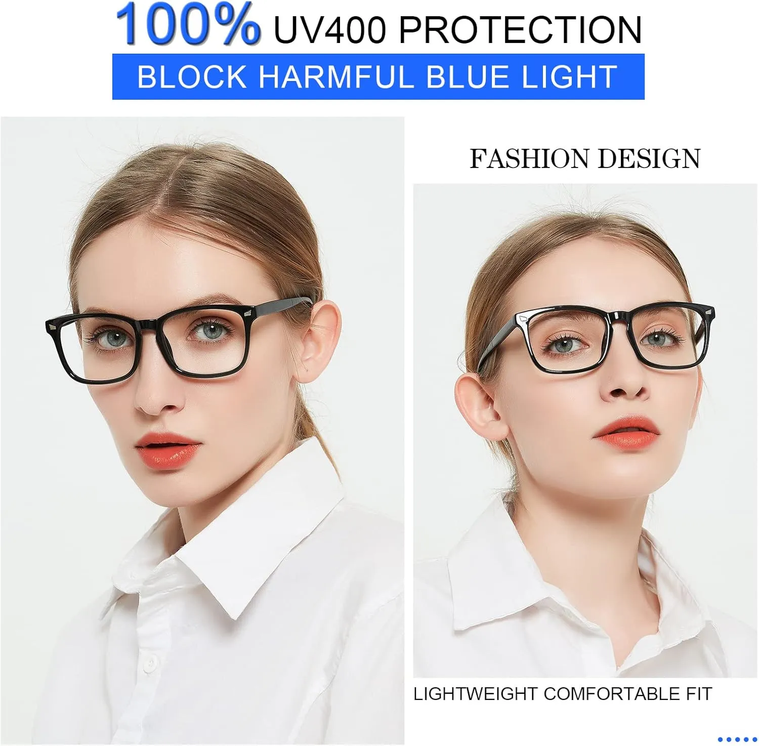 MARE AZZURO Blue Light Blocking Glasses Women, Ladies Computer Gaming Glasses for Anti Eye Strain, Glare, UV400
