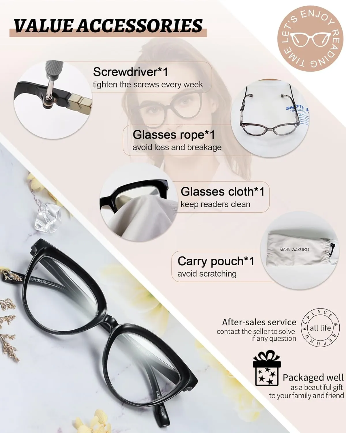 MARE AZZURO Large Reading Glasses Women Large Cat Eye Readers 1.0 1.25 1.5 1.75 2.0 2.25 2.5 2.75 3.0 3.5 4.0 5.0 6.0