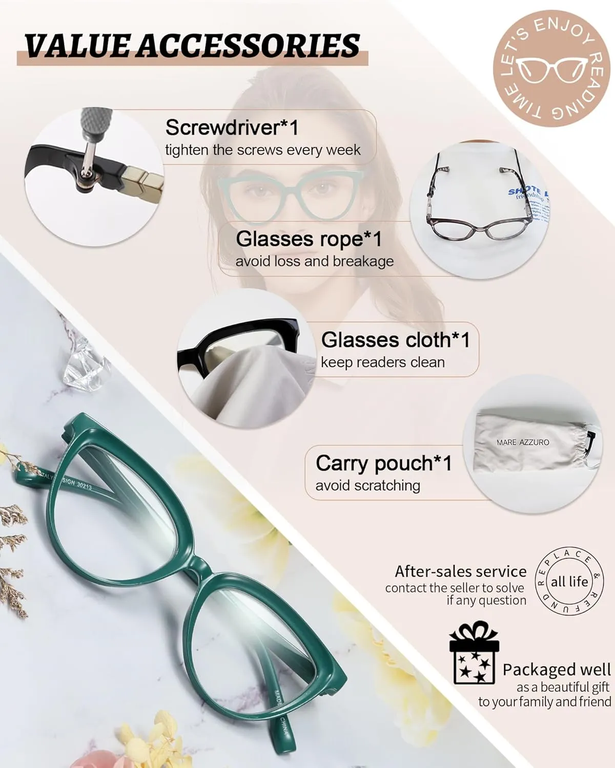 MARE AZZURO Large Reading Glasses Women Large Cat Eye Readers 1.0 1.25 1.5 1.75 2.0 2.25 2.5 2.75 3.0 3.5 4.0 5.0 6.0