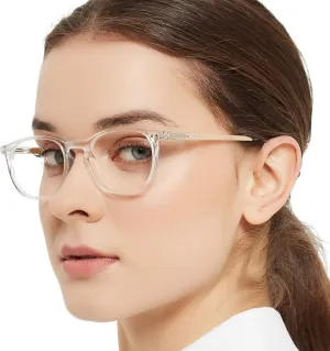 MARE AZZURO Round Reading Glasses Women Trendy Readers 0 100 125 150 175 200 225 250 275 300 350 400 500 600 (Transparent, 1.50)