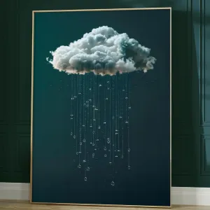 Mastraxin Green Cloud Wall Art Abstract Clouds Print Cloudy Sky Painting Dark Emerald Green Pictures Wall Decor Moody Cloud Wall Art Rain Cloudy Poster Vintage Sky Wall Print Bedroom 16x24in Unframed