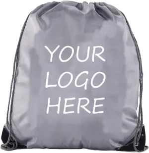 Mato & Hash Custom Bags With Your Logo | Promotional Drawstring Backpack - 50PK Grey CE2500