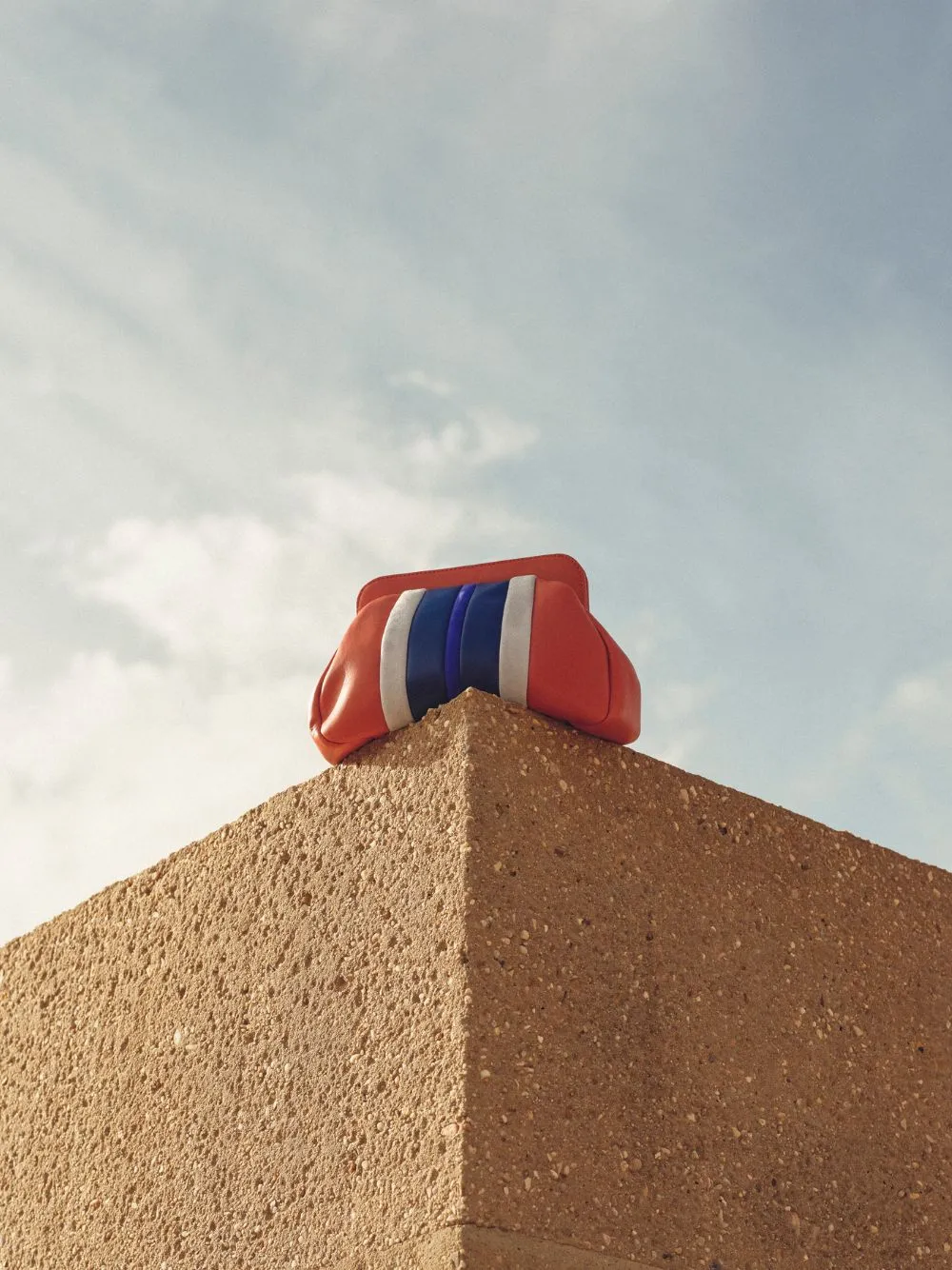 Medine Cinnamon Stick Leather and Suede Clutch