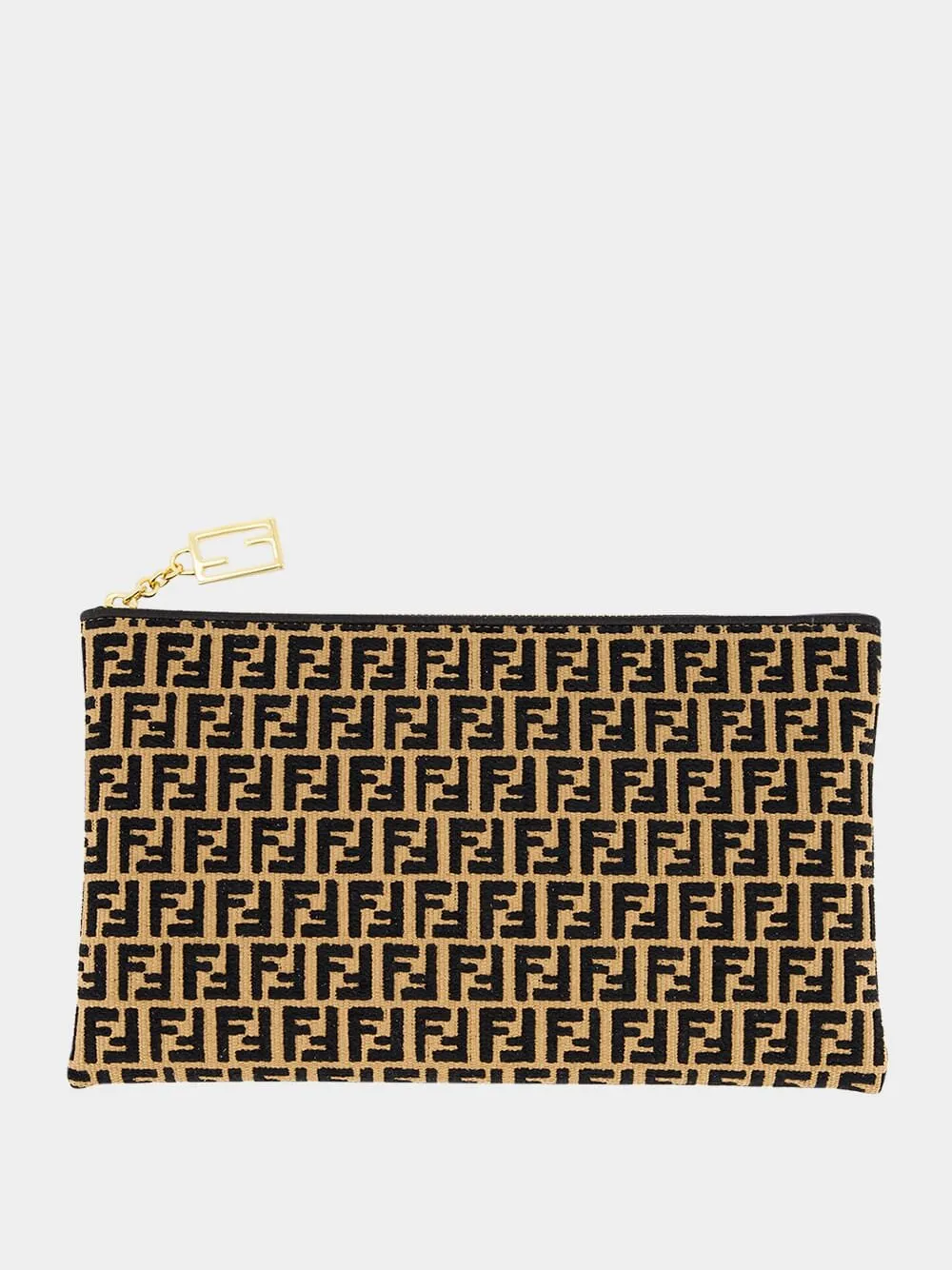 Medium Flat Raffia Pouch