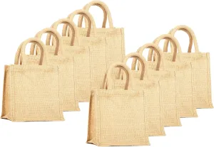 Medium Jute Burlap Tote Bags, Eco-Friendly, Reusable and Biodegradable, Wedding, Welcome, Party Favors