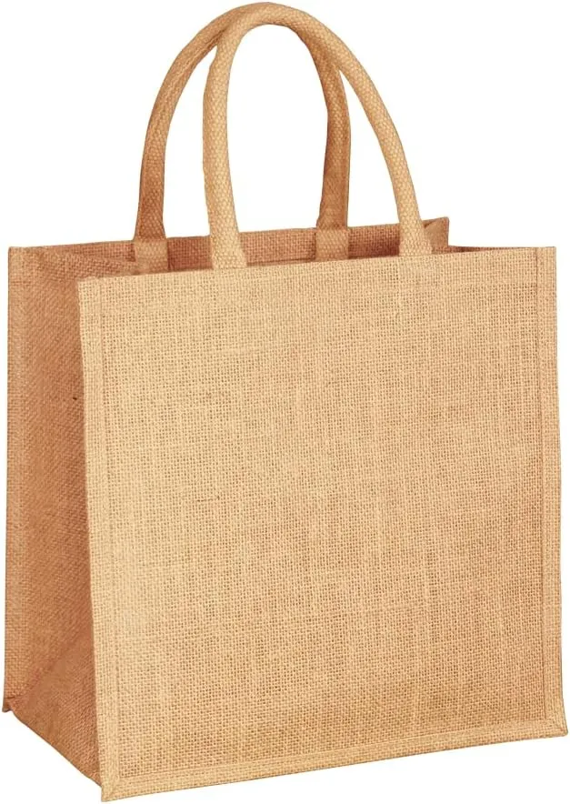 Medium Jute Burlap Tote Bags, Eco-Friendly, Reusable and Biodegradable, Wedding, Welcome, Party Favors