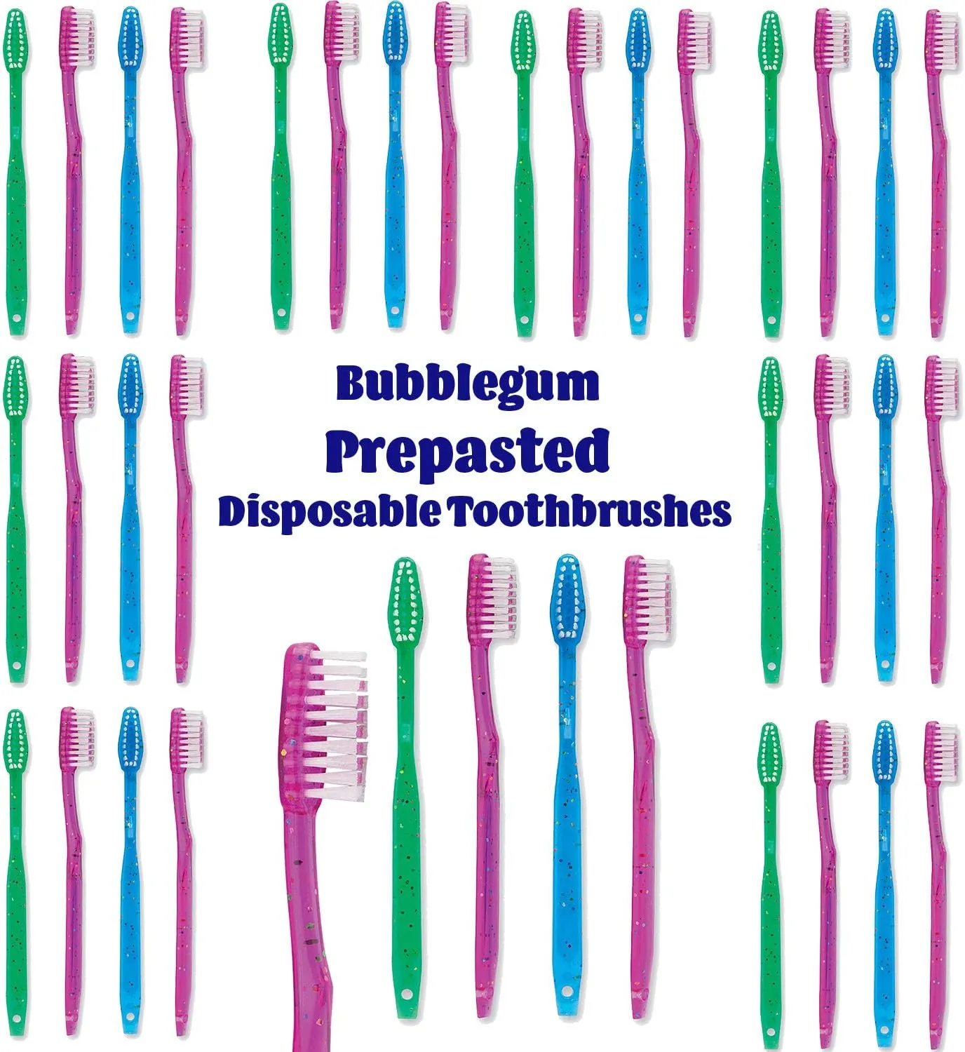 MEGA Pack Kids Disposable Toothbrushes with Paste | Children's Bubblegum Pre-Pasted & Individually Wrapped Toothbrush Bundle | Perfect for School, Camp, Summer Vacation, (144 Pack)