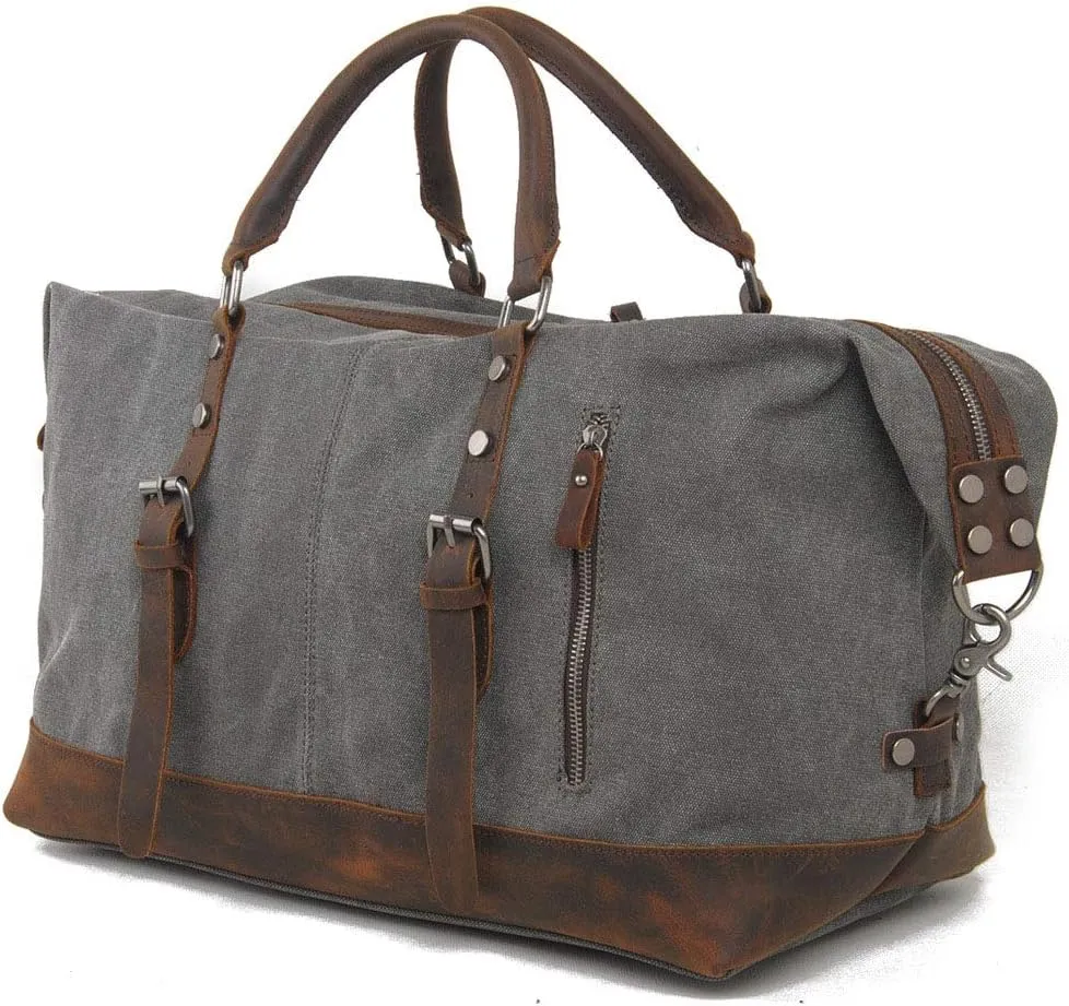 men Men Travel Duffle Large Capacity Gym Sports Overnight Luggage Vacation Weekend Handbag Sports Overnight Gym Luggage Weekend Tote Bag (Color : Gray)(Gray)