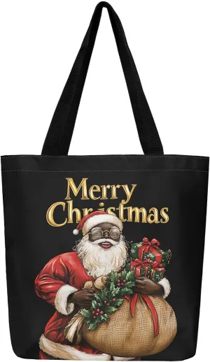 Merry Christmas Canvas Tote Bag,Xmas Snowman Shoulder Handbags for Shopping Gym,Farmhouse Travel Bag
