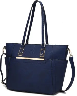 Mia K Collection Crossbody Tote Bags for Women - PU Leather Handbag Purse - Shoulder Strap, Satchel Pocketbook