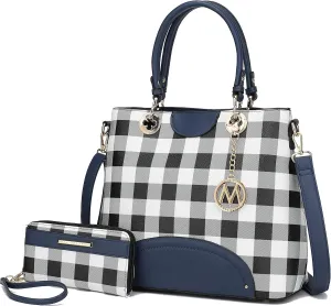 Mia K Collection Shoulder Bag for Women & Wristlet Wallet Purse Set: PU Leather Crossbody Tote Top-Handle Handbag