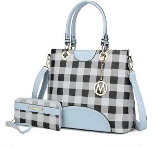 Mia K Collection Shoulder Bag for Women & Wristlet Wallet Purse Set: PU Leather Crossbody Tote Top-Handle Handbag