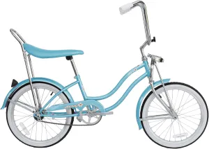MICARGI 20" Retro Classic Bike, Beach Cruiser Bike for Kids/Adults,Lowrider Springer Fork Retro Banana Seat,High Rise Handlebar - Multi Color (Hero, Blue 2)