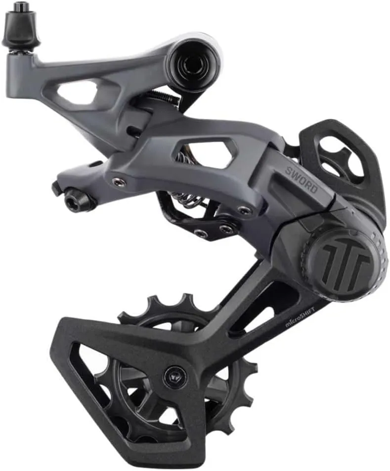 microSHIFT Sword Rear Derailleur - 10-Speed, Medium Cage, Gray, Compatible with Sword 1x, Gray