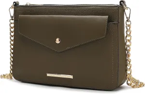 MKF Collection Crossbody Bag for Women, Envelope Clutch Pouch Vegan Leather Crossover Handbag Purse By Mia K