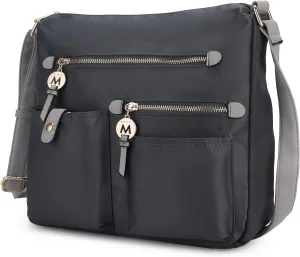 MKF Collection Crossbody Bag for Women, Nylon PocketBook Handbag Shoulder Bag Zipper Purse By Mia K