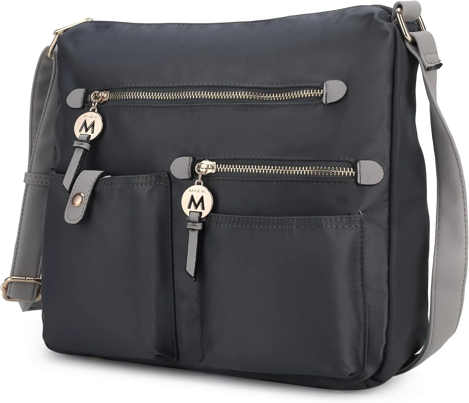 MKF Collection Crossbody Bag for Women, Nylon PocketBook Handbag Shoulder Bag Zipper Purse By Mia K