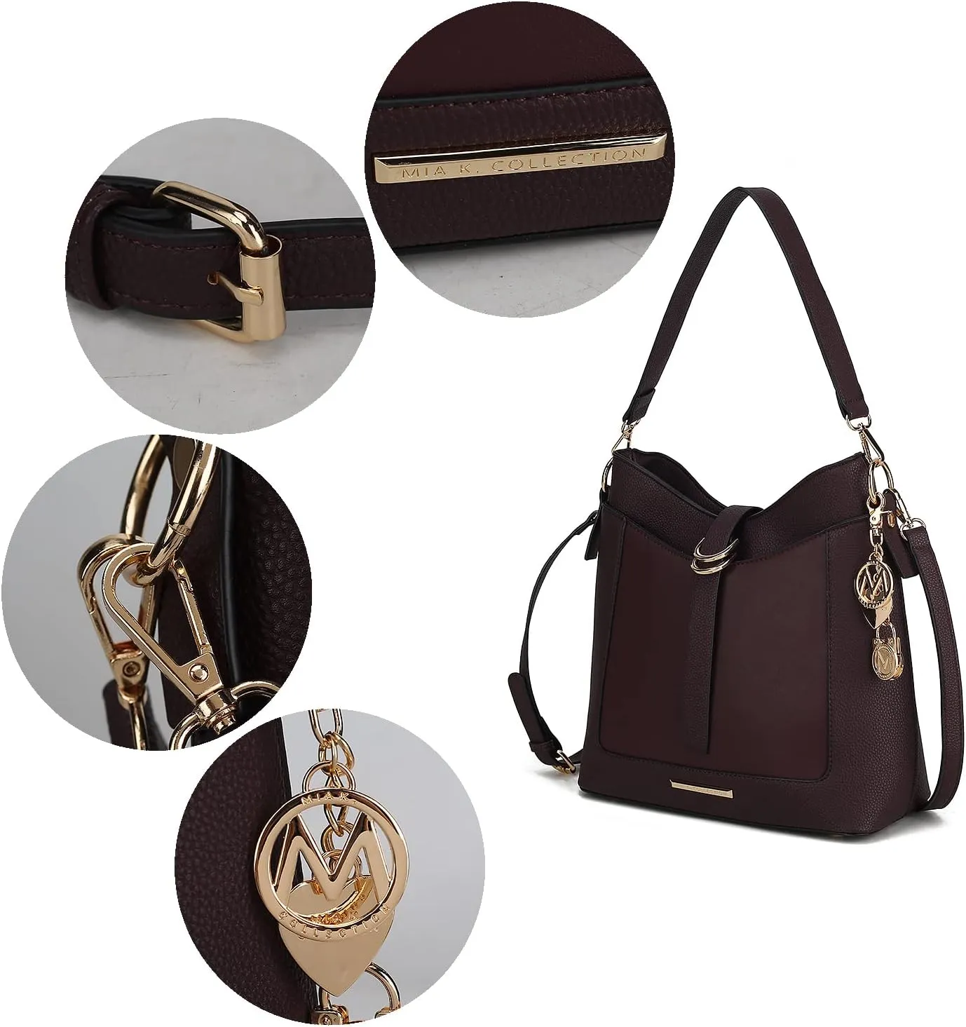 MKF Collection Crossbody Bag for Women, Vegan Leather Pocketbook Designer Handbag, Messenger Purse, Shoulder Bag By Mia K