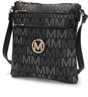 MKF Collection Crossbody Bag for Women, Vegan Leather Triple Zipper Handbag Crossover Bag Purse Shoulder Bag Strapby Mia K