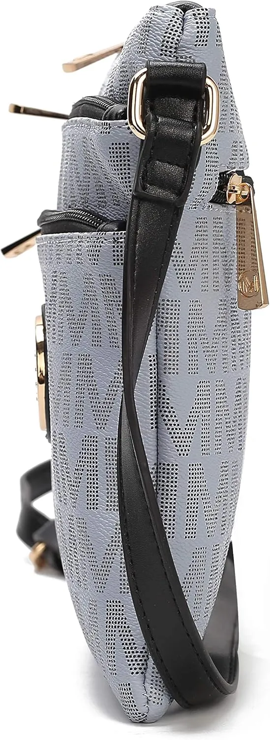 MKF Collection Crossbody Bag for Women, Vegan Leather Triple Zipper Handbag Crossover Bag Purse Shoulder Bag Strapby Mia K