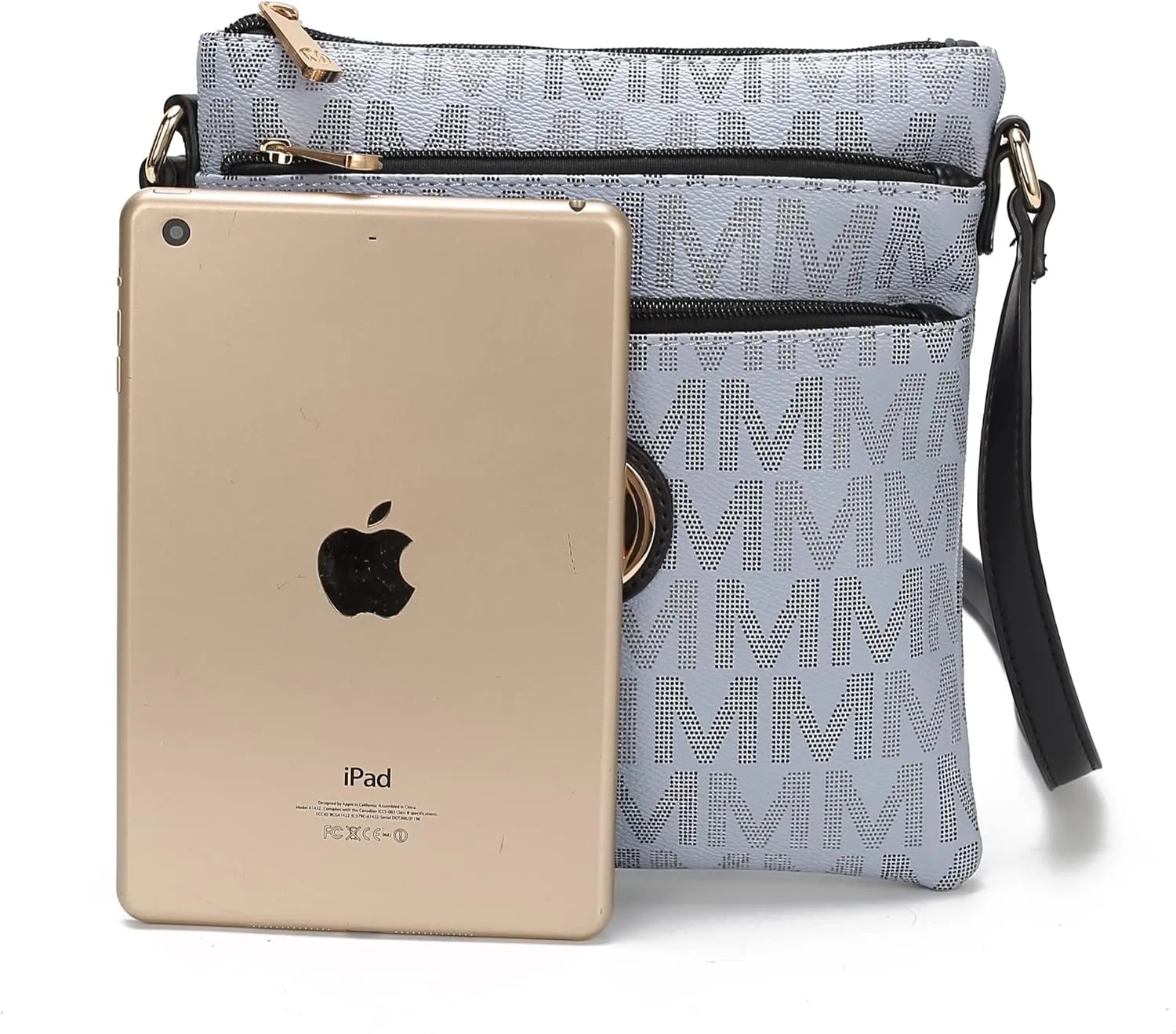 MKF Collection Crossbody Bag for Women, Vegan Leather Triple Zipper Handbag Crossover Bag Purse Shoulder Bag Strapby Mia K