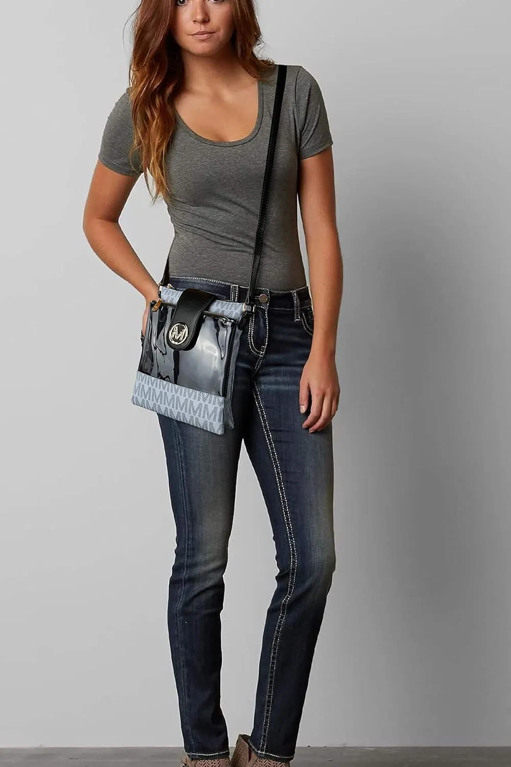 MKF Collection Crossbody Bags for women, Signature Crossover bag Adjustable strap Messenger Cross body handbag Purse