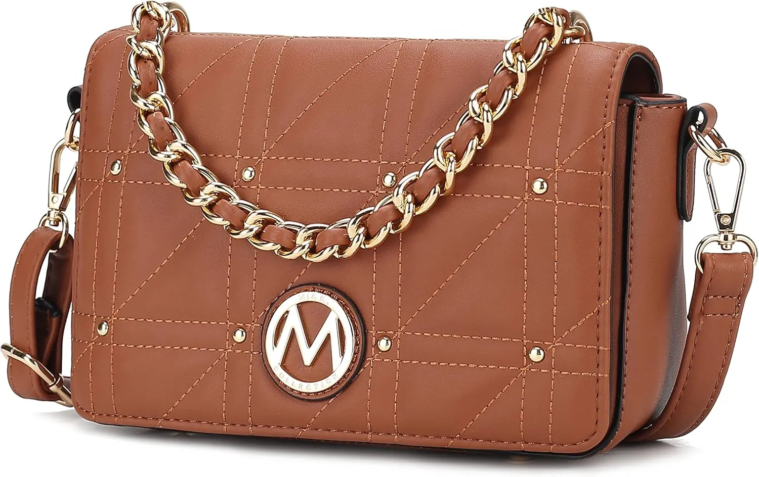 MKF Collection Crossbody Handbag for Women, Vegan Leather Shoulder bag Fashion Messenger Purse