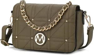 MKF Collection Crossbody Handbag for Women, Vegan Leather Shoulder bag Fashion Messenger Purse