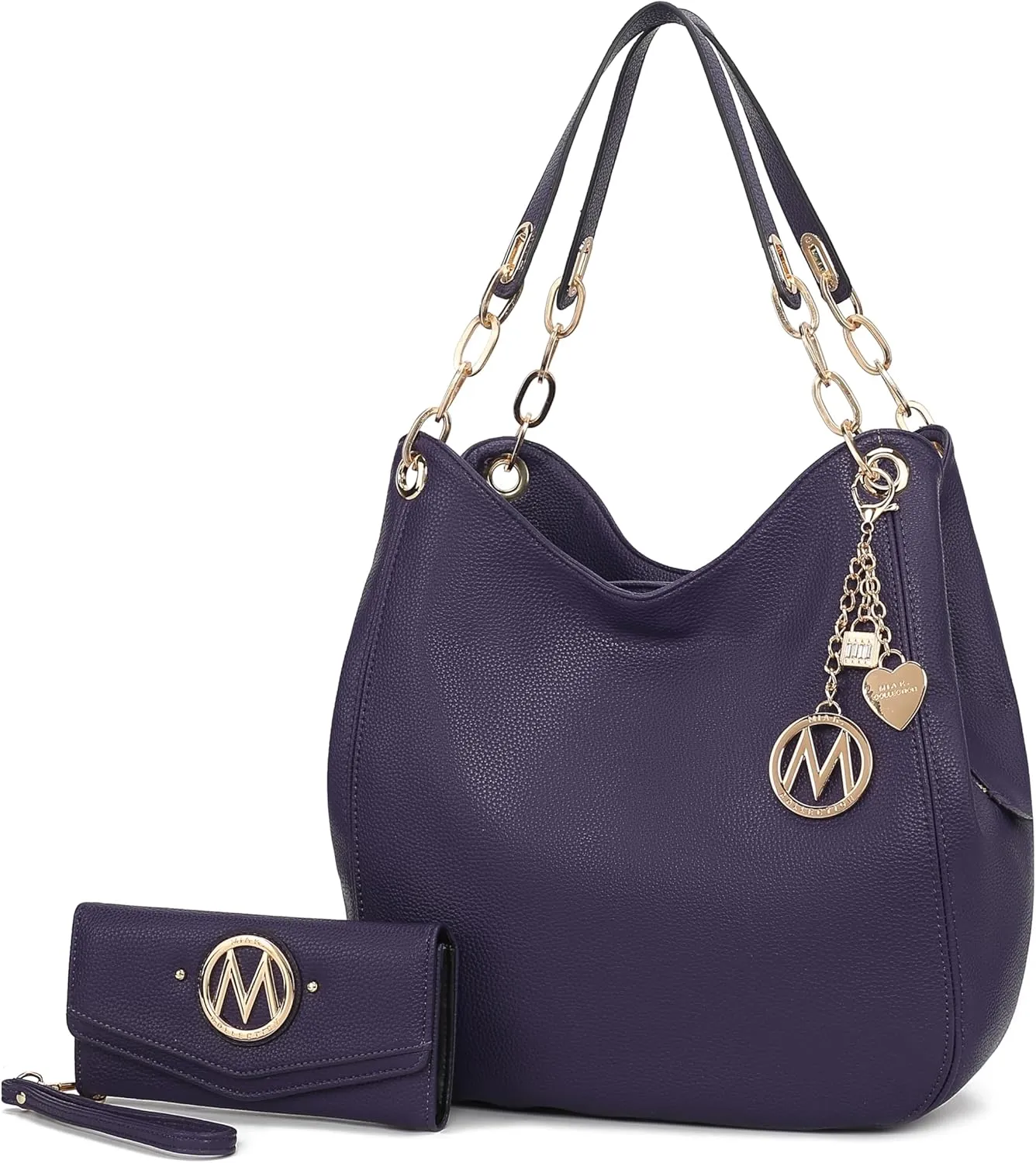 MKF Collection Hobo Bag for Women & Wristlet Wallet, Vegan Leather Shoulder Bag Handbag Purse by Mia K.
