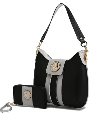 MKF Collection Hobo Bag Set for Women & Wristlet Wallet, Designer Handbag Purse Top Handle Shoulder Bag By Mia K