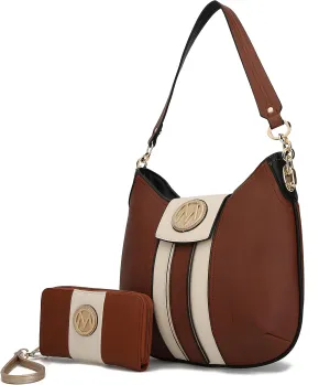MKF Collection Hobo Bag Set for Women & Wristlet Wallet, Designer Handbag Purse Top Handle Shoulder Bag By Mia K
