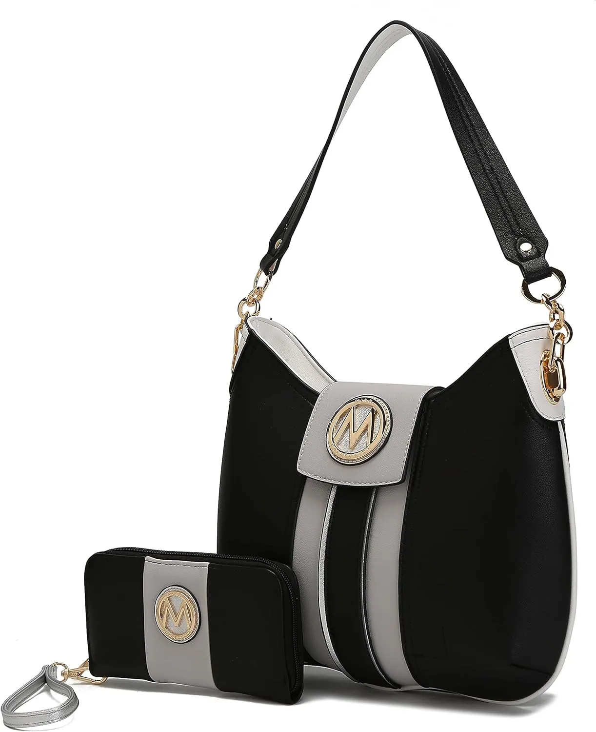 MKF Collection Hobo Bag Set for Women & Wristlet Wallet, Designer Handbag Purse Top Handle Shoulder Bag By Mia K