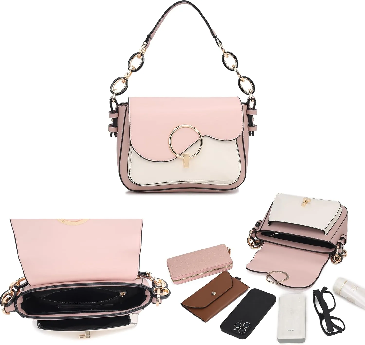MKF Collection Satchel Bags for Women, Vegan Leather Shoulder bag, Crossbody bag Handbag Purse by Mia K