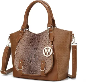 MKF Collection Shoulder Bag for Women, PU Leather Pocketbook Top-Handle Crossbody Purse Tote Satchel Handbag By Mia K