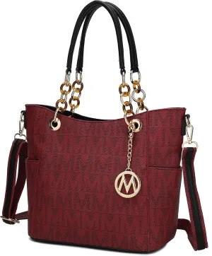 MKF Collection Shoulder Bag for Women, PU Leather Pocketbook Top-Handle Crossbody Purse Tote Satchel Handbag