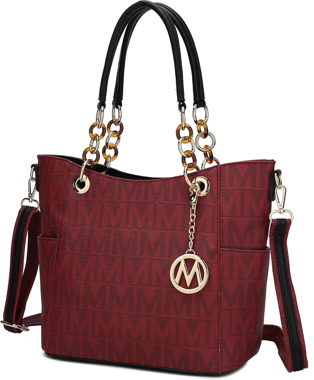 MKF Collection Shoulder Bag for Women, PU Leather Pocketbook Top-Handle Crossbody Purse Tote Satchel Handbag