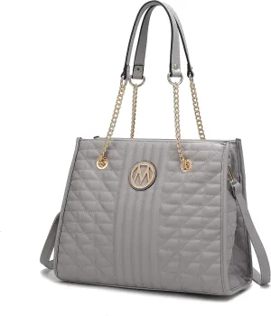 MKF Collection Shoulder Bag for Women, Vegan Leather Fashion Tote Handbag Messenger Purse