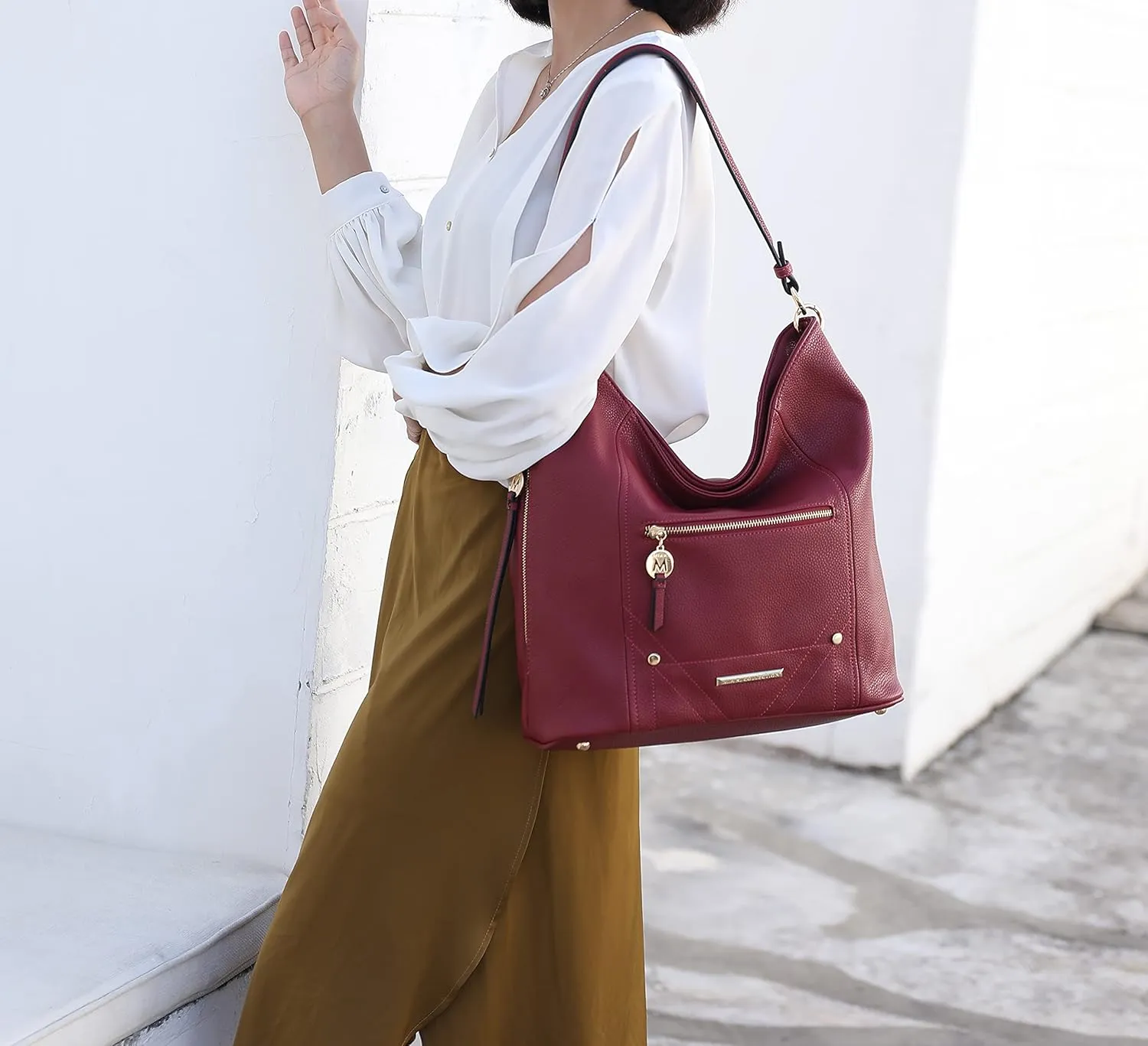 MKF Collection Shoulder Bag for Women, Vegan Leather Top-Handle Crossbody Bag Handbag Purse by Mia K