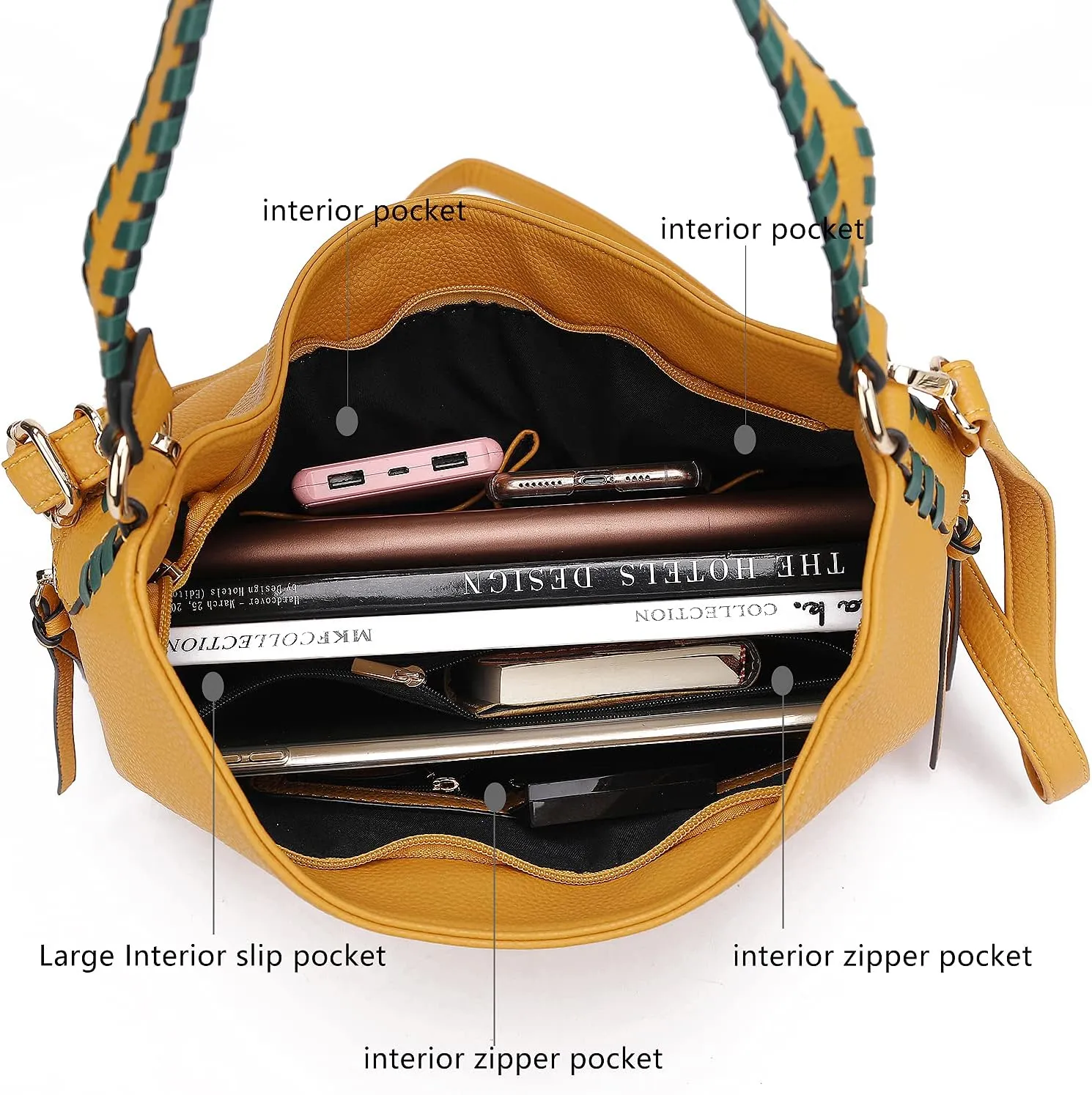 MKF Collection Shoulder Bag for Women, Vegan Leather Top-Handle Crossbody Bag Handbag Purse by Mia K