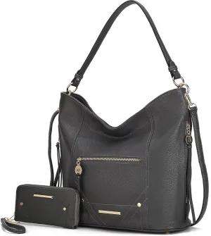 MKF Collection Shoulder Bag for Women, Vegan Leather Top-Handle Crossbody Bag Handbag Purse by Mia K