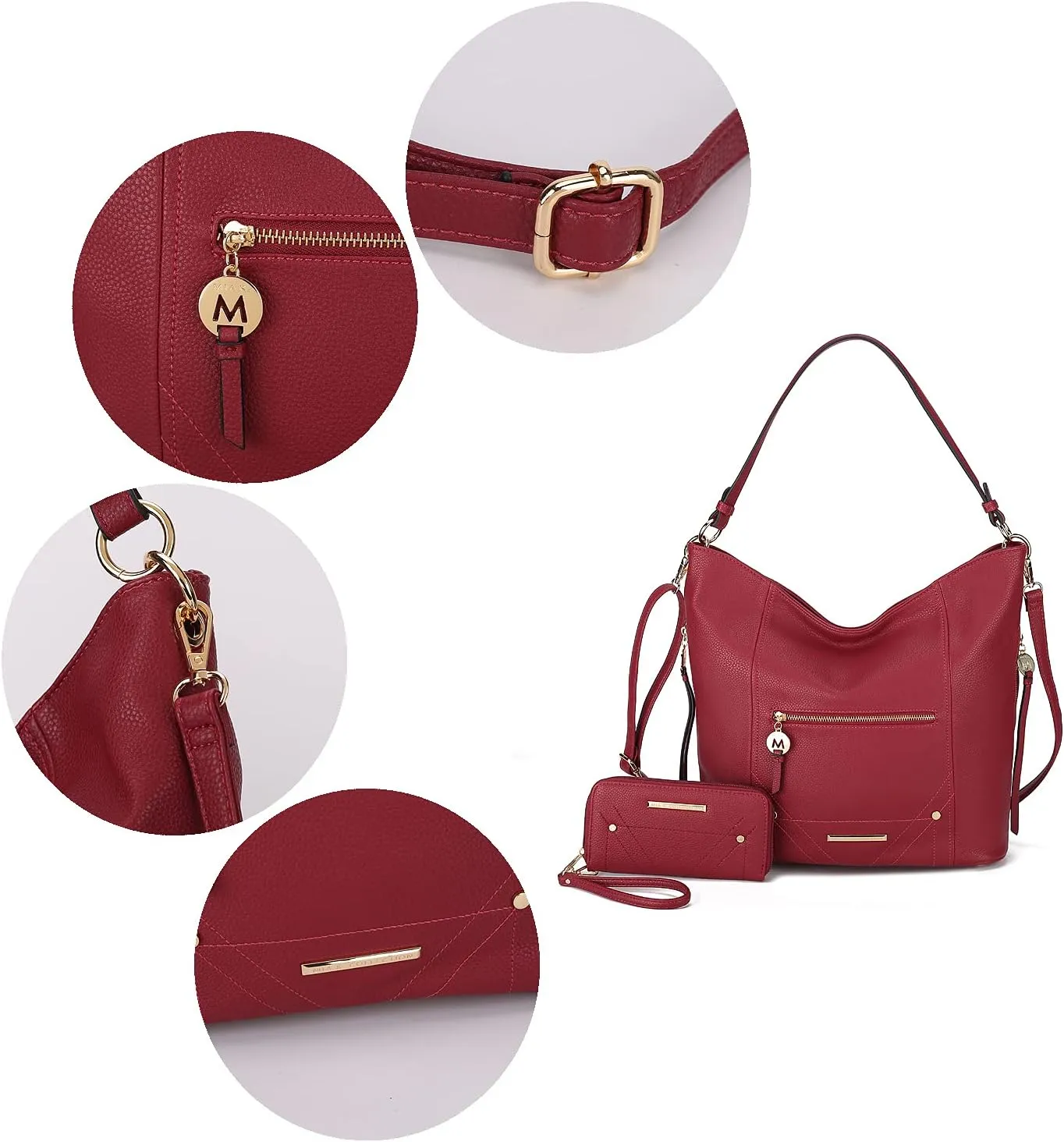 MKF Collection Shoulder Bag for Women, Vegan Leather Top-Handle Crossbody Bag Handbag Purse by Mia K