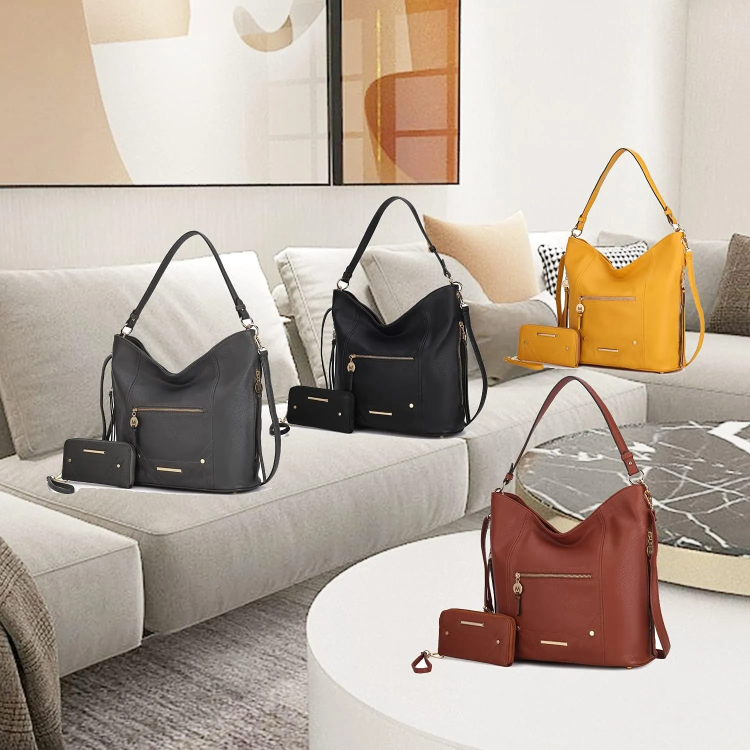 MKF Collection Shoulder Bag for Women, Vegan Leather Top-Handle Crossbody Bag Handbag Purse by Mia K