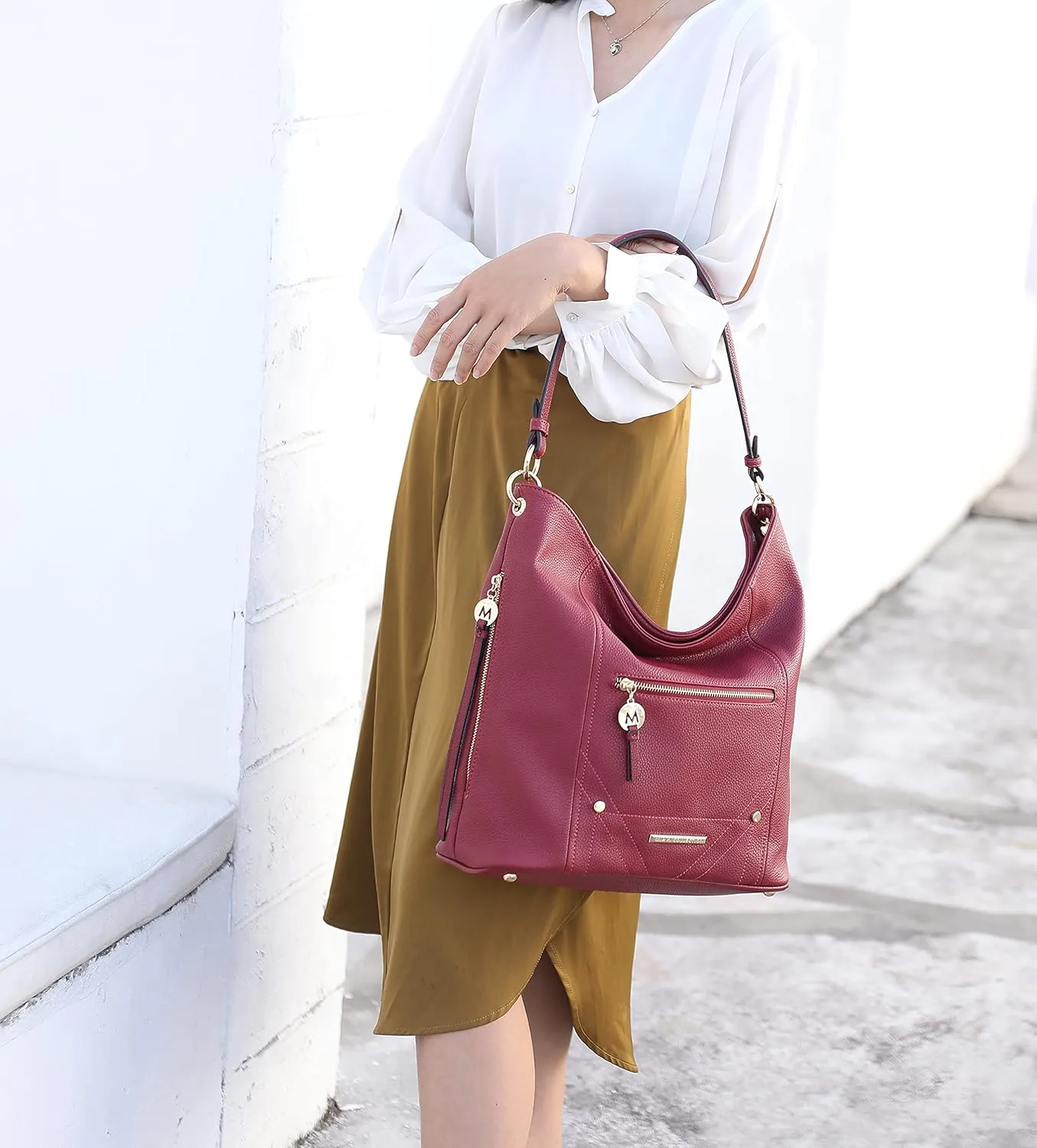 MKF Collection Shoulder Bag for Women, Vegan Leather Top-Handle Crossbody Bag Handbag Purse by Mia K